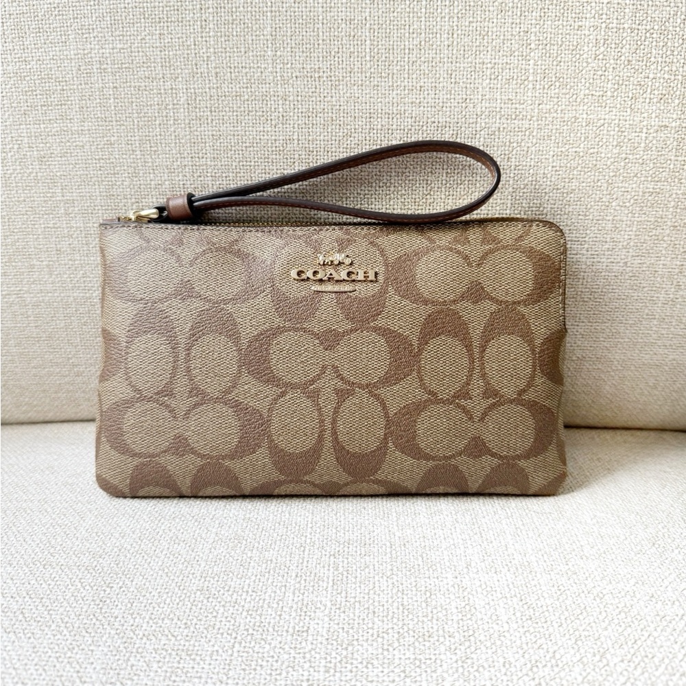 Coach large corner zip wristlet